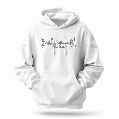 New York Minimalist Skyline Script Hoodie