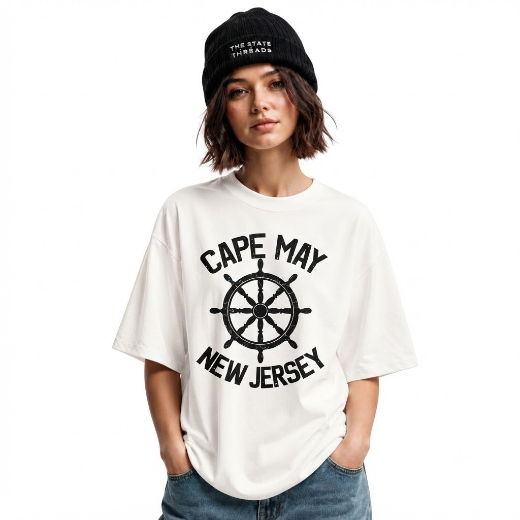 New Jersey Cape May Ship Wheel Nautical Shirt