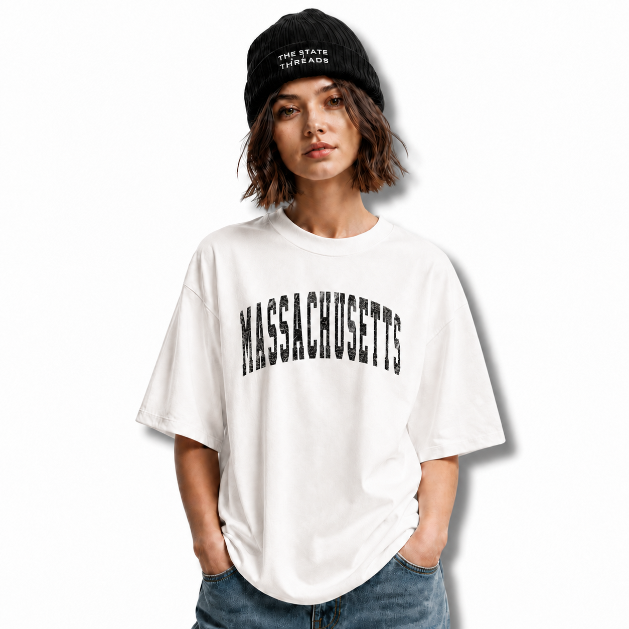 Massachusetts Distressed Vintage Block Letters Shirt