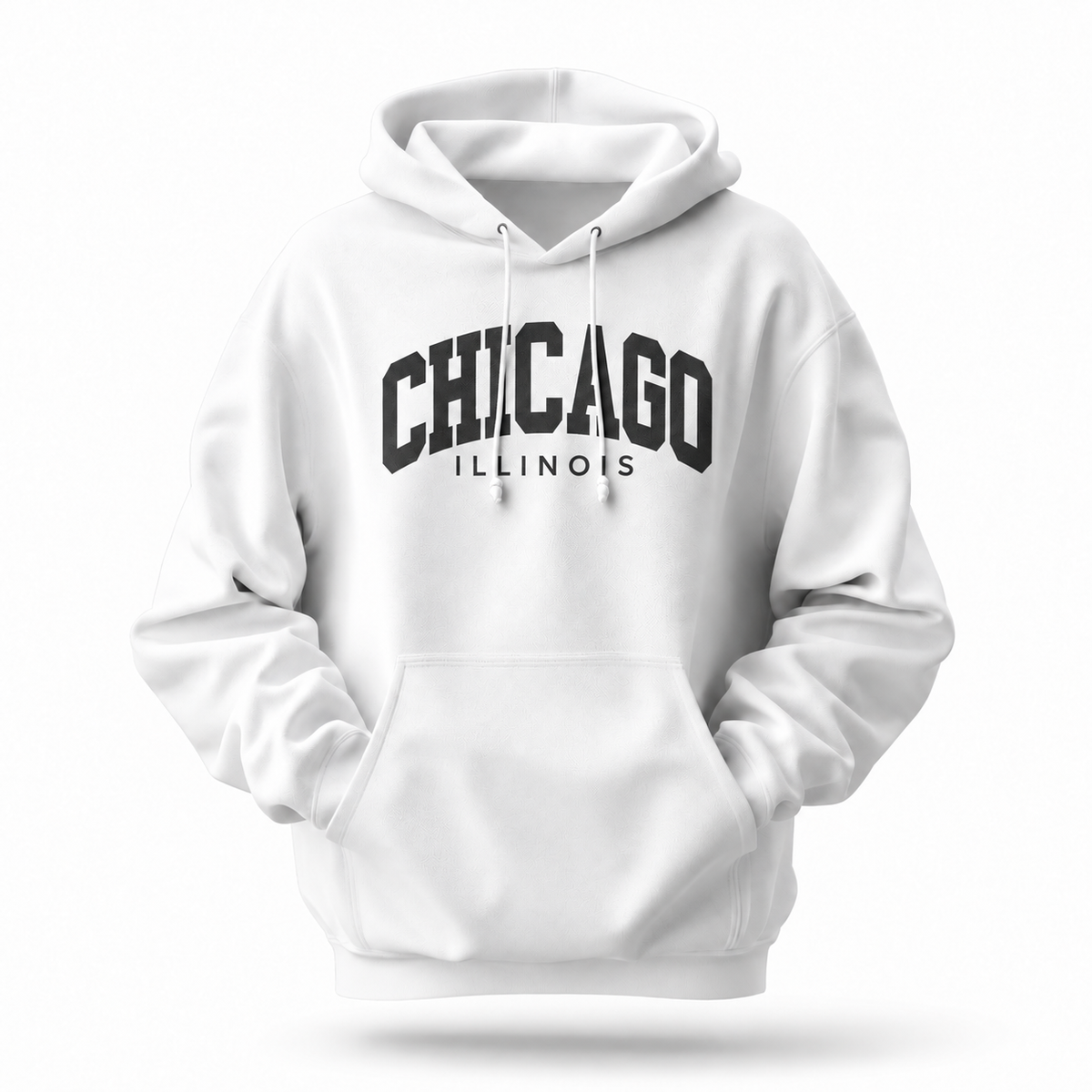 Chicago Illinois Varsity Arch Block Letters Hoodie