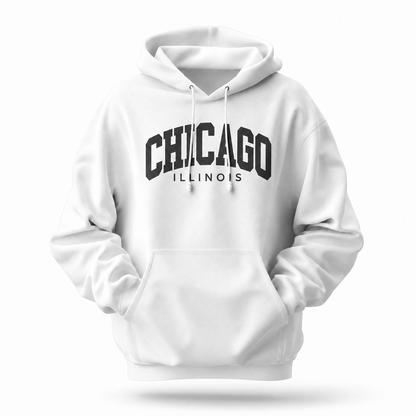 Chicago Illinois Varsity Arch Block Letters Hoodie