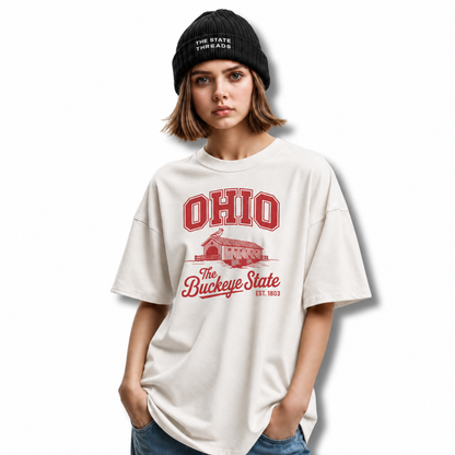 Ohio Buckeye State Covered Bridge Cardinal Shirt