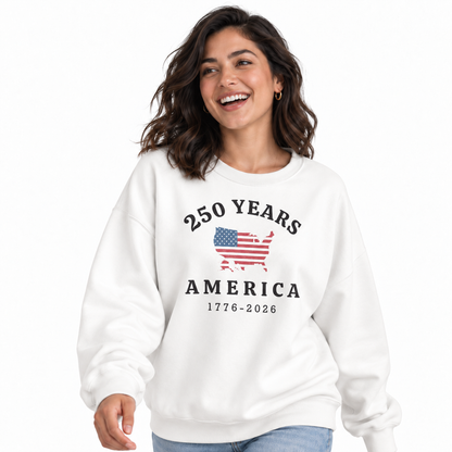 America 250 Years Map 1776 2026 Sweatshirt