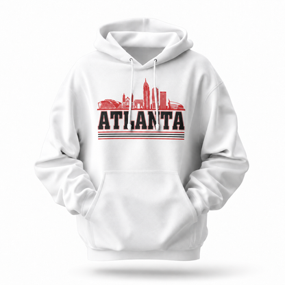 Georgia Atlanta Skyline Retro Red Hoodie