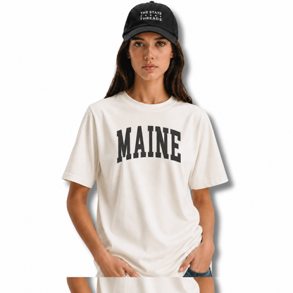 Maine Vintage Block Letter State Pride Shirt