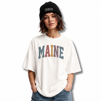 Maine Retro Pastel Varsity Lettering Shirt