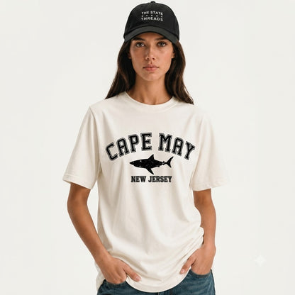 New Jersey Cape May Shark Graphic Coastal Shirt