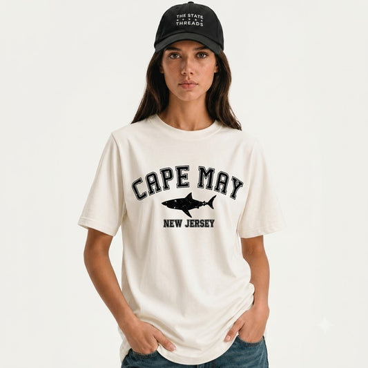 New Jersey Cape May Shark Graphic Coastal Shirt