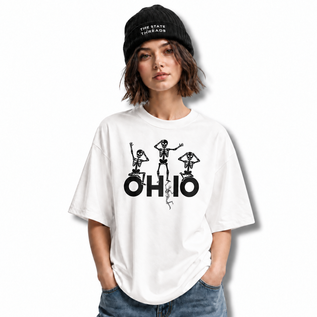Ohio Dancing Skeleton Spooky Halloween Game Day Shirt