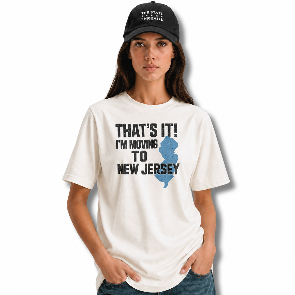 New Jersey Moving To State Map Humorous Graphic Shirt
