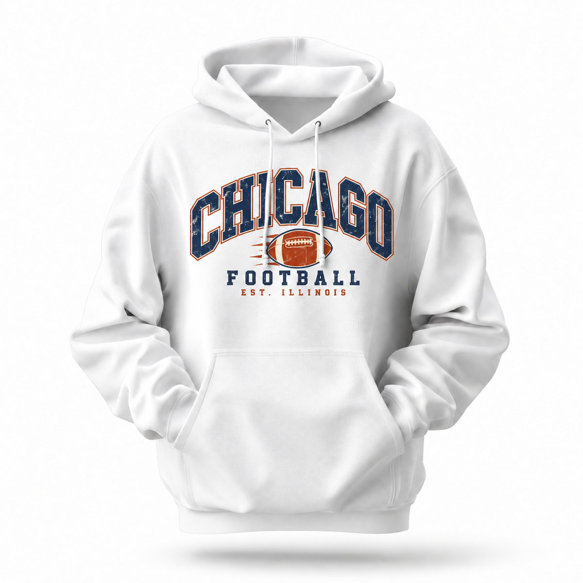 Chicago Football Vintage Retro Blue Hoodie