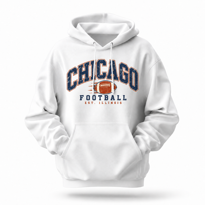 Chicago Football Vintage Retro Blue Hoodie
