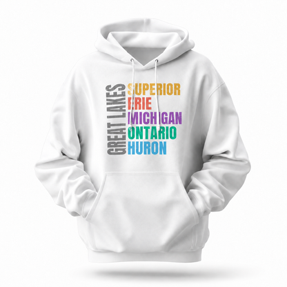 Great Lakes Superior Erie Michigan Ontario Huron Hoodie