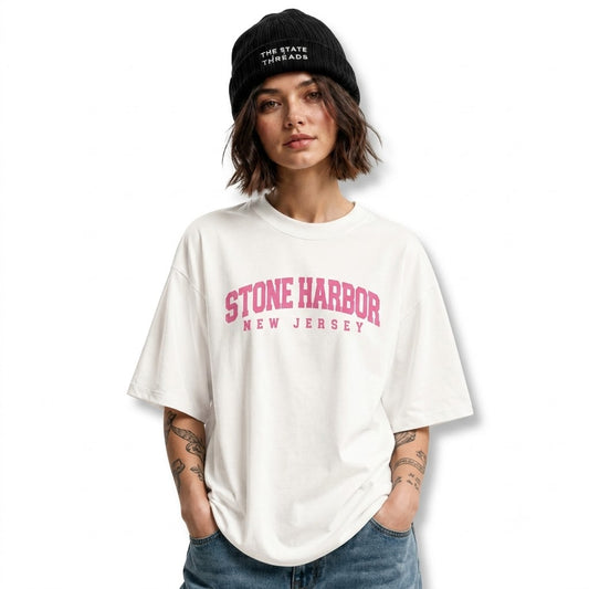 Stone Harbor New Jersey Retro Coastal Typography Shirt